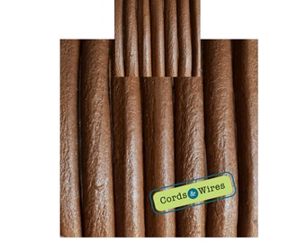CW06201 - Camel - 0.40 meters x 6mm Round Leather Cord