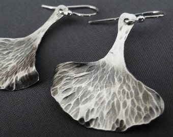 Sterling Silver Ginko Leaf Earrings