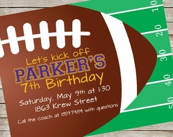 Football Invitation PIY file ~ Party decor invite Printable ~ Football Printable ~ Birthday Party Invite Digital File