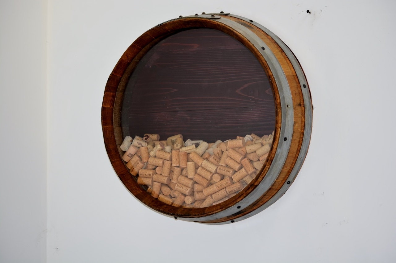 Wine Barrel Cork Holder Round Wall Handmade Napa Valley   Il Fullxfull.995270078 8kvl 