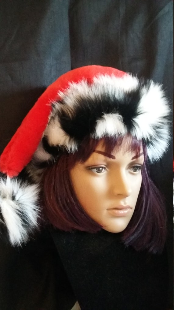 black and red santa hat