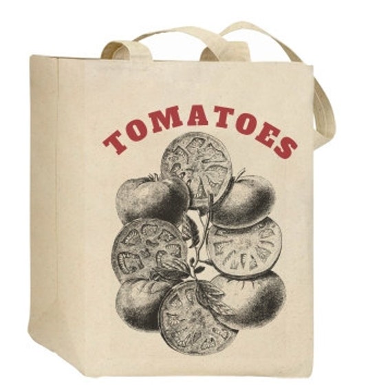 Tomatoes Grocery Tote Bag by KarrisCrafts on Etsy