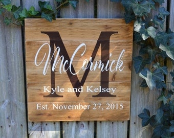 Personalized Family Name sign, Custom Rustic Wood Sign, Anniversary Gift, Last Name Sign, Wedding Gift, Bridal Shower Gift