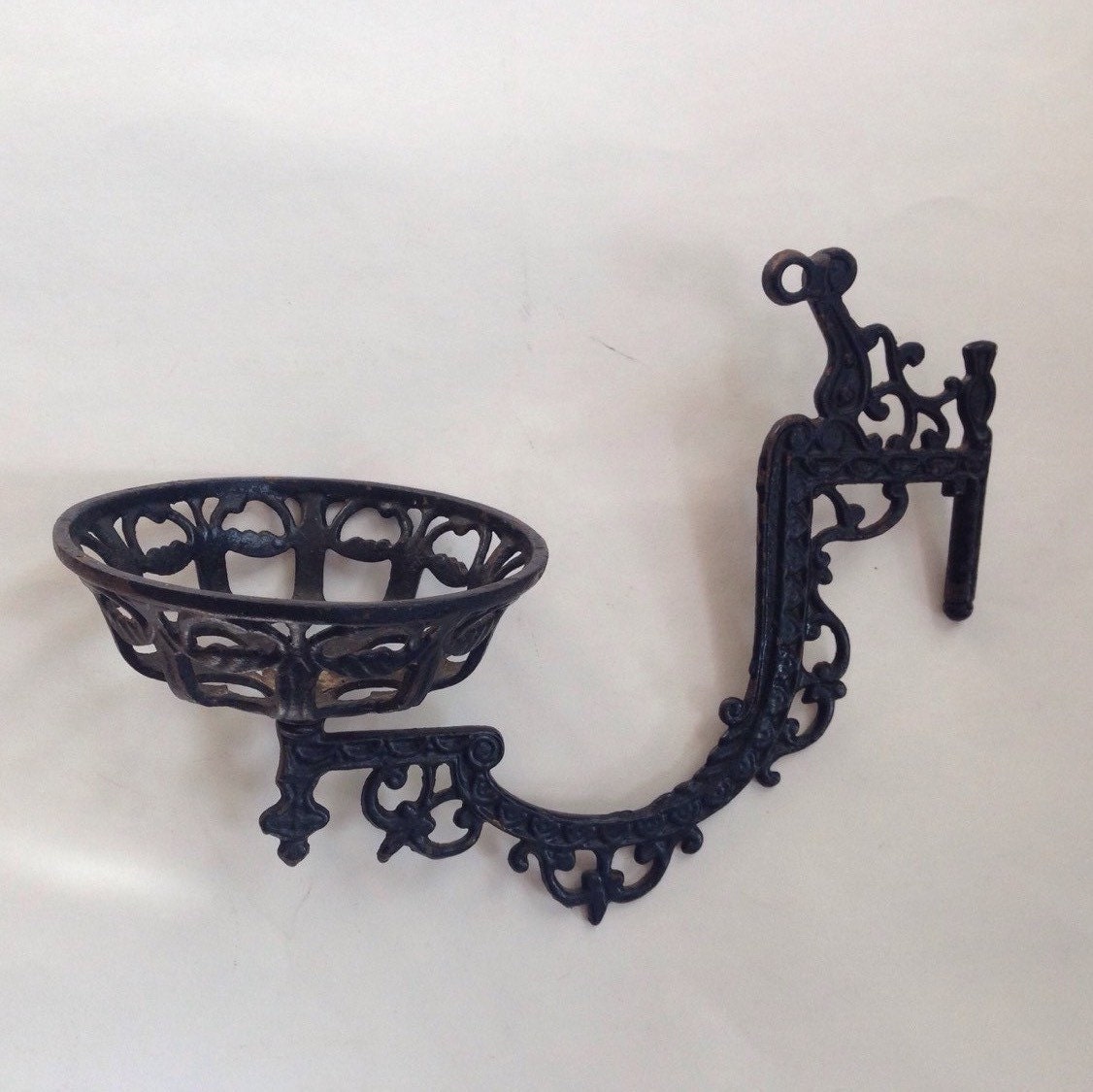 Antique Oil Lamp Holder Victorian Cast IronWall