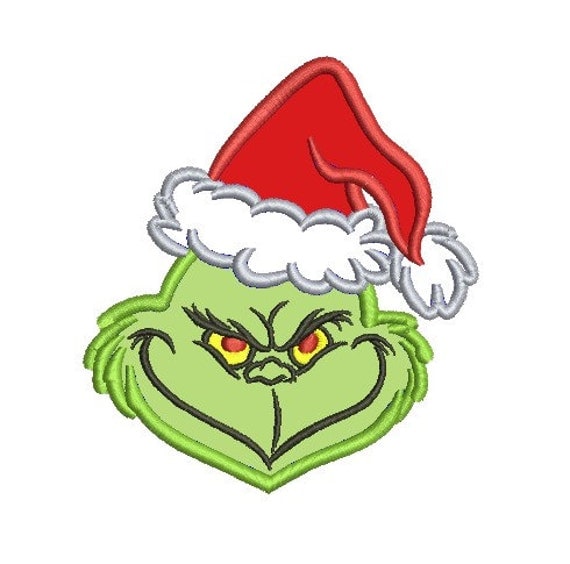 grinch applique embroidery design by idigitize on Etsy