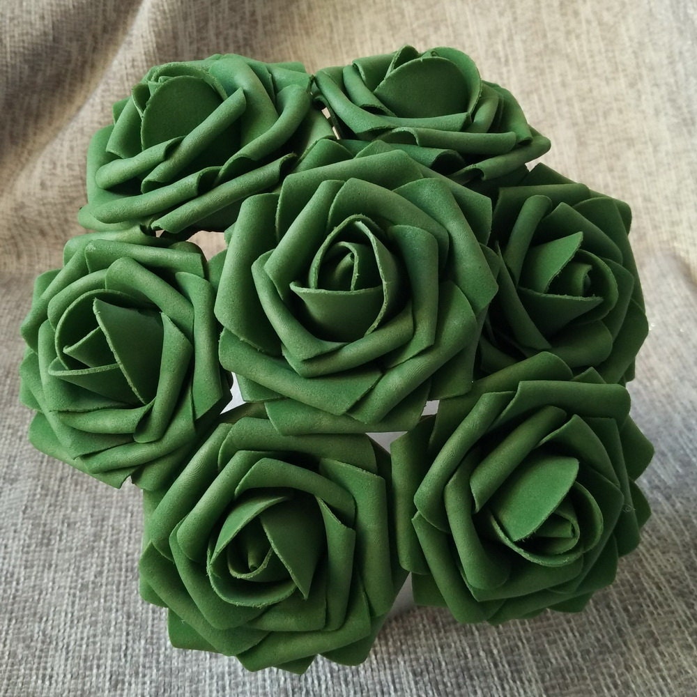 Emerald Wedding Flowers Fake Foam Roses 100 PCS Width 8cm For