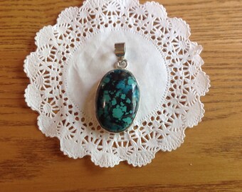 Vintage genuine turquoise pendant