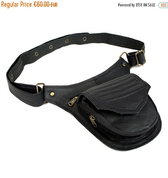 ON SALE Black leather utility belt for mens big by BaliWoodShop