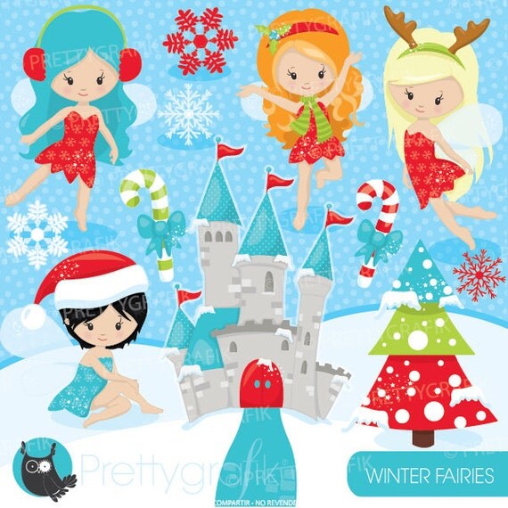 80% 0FF SALE Christmas fairies characters clipart commercial use, vector graphics, digital clip art - CL929 Il_570xn