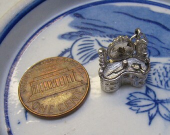 Vintage Silver Vanity Dresser Desk Charm...Silver Nuvo Charm...3D Dresser Charm....Lovely Detail...Bracelet Charm