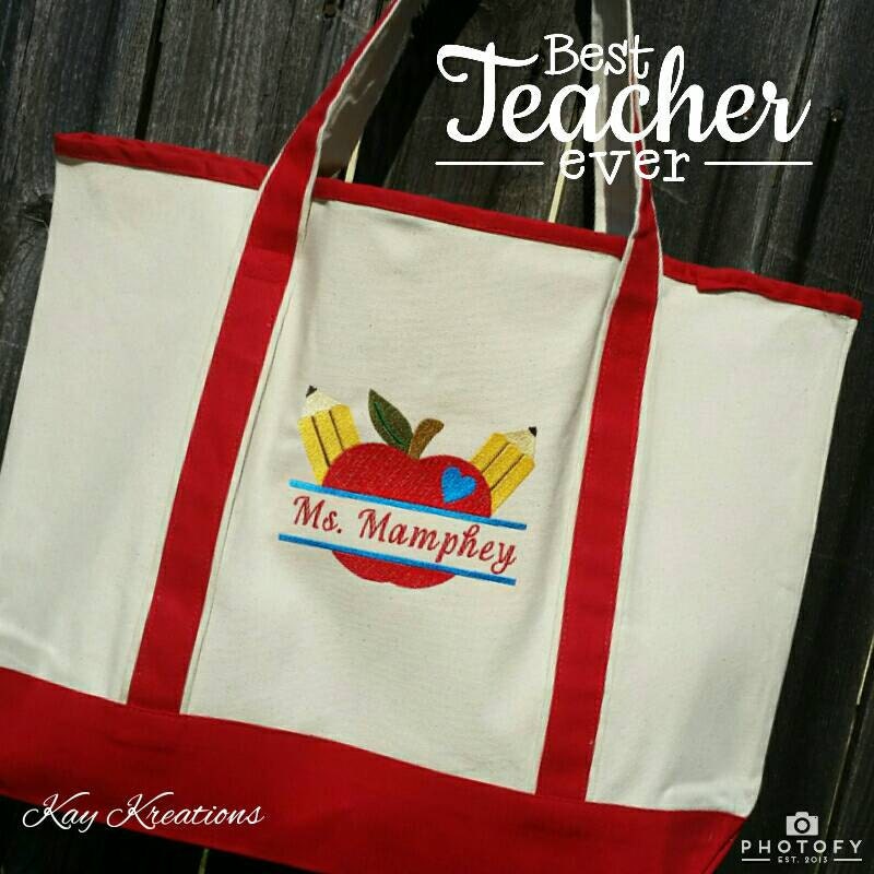 Personalized School Teacher Canvas Tote by KayKreations2012