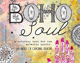 Boho Soul Adult Coloring Book - Orig. Price 10.00, SALE 6.00!!! 24 Hour Sale!