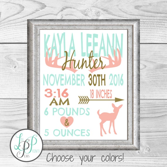 Hunting Theme Nursery Prints Deer Nursery Mint Nursery
