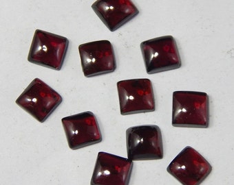 25 Pieces Lot AAA Quality Natural Garnet Square Shape Cabochon Flatback Gemstone