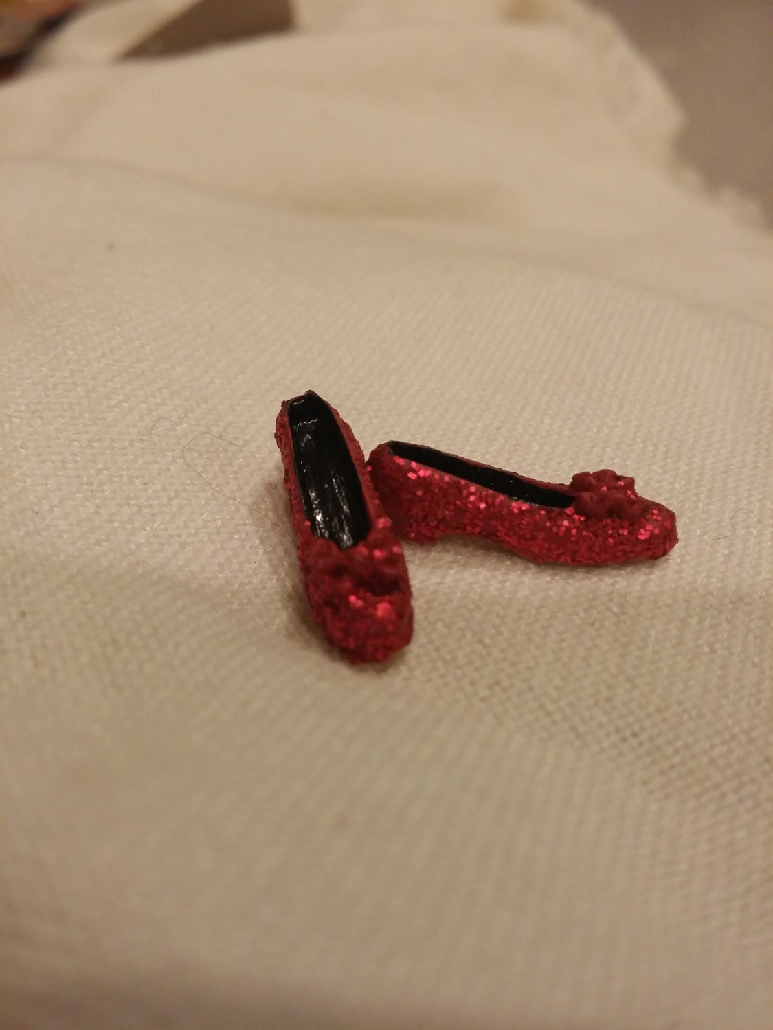 Miniatures. Ruby red slippers. Red slippers. Dorothy's red