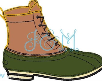 Duck Boot Applique Design - Bean Boot - Machine EMbroidery Design
