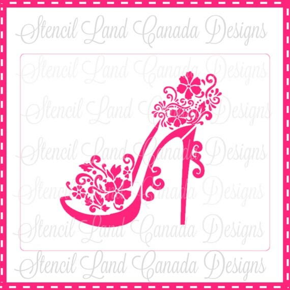 high cake heel stencil High cake heel  decorating stencil cake ! topper girly stencils