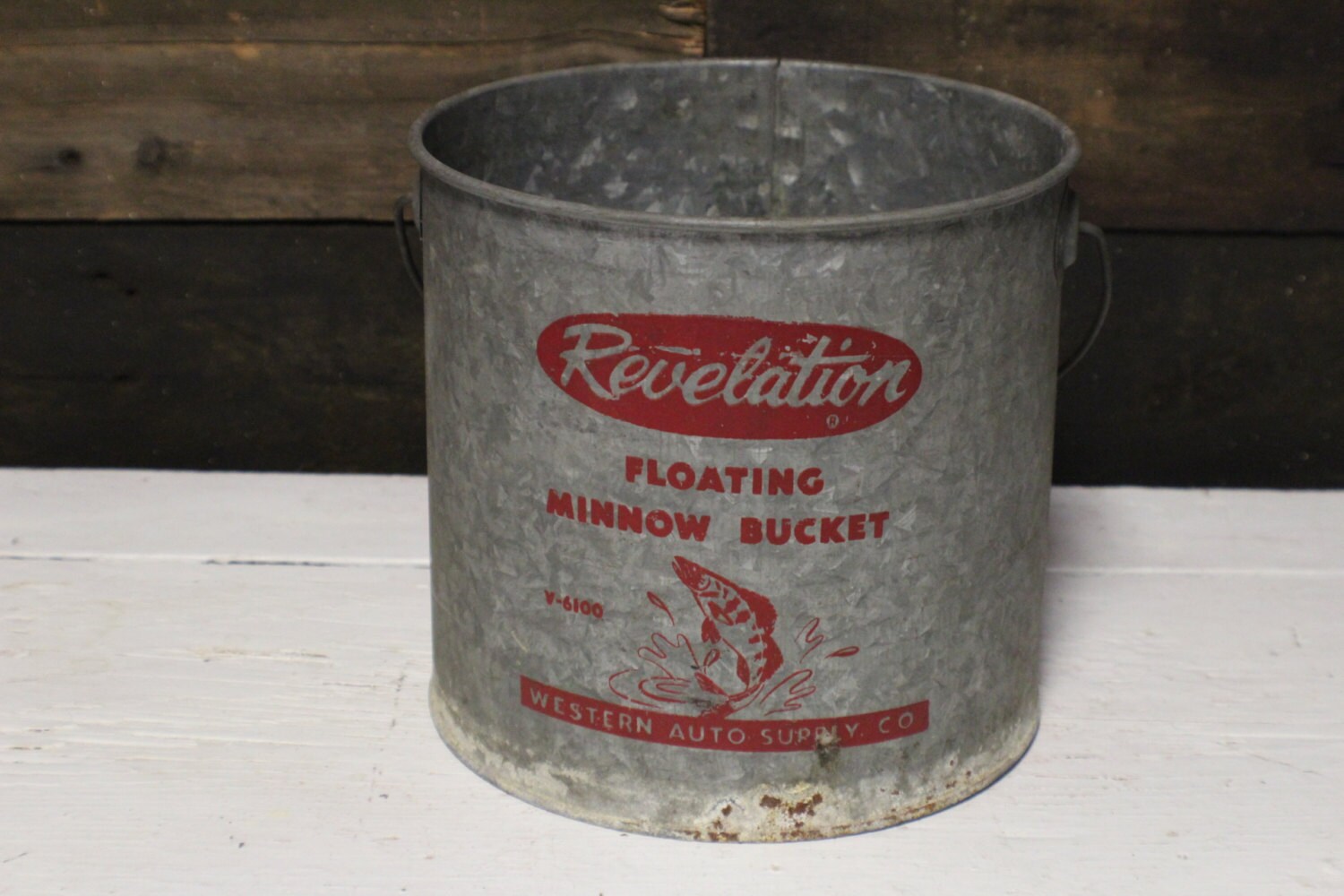 Revelation Floating Minnow Bucket Vintage Galvanized Bucket