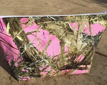 Pink Camo Large Cosmetic Bag - Travel Makeup Bag - Toiletry Bag Women - Make Up Organizer - Makeup Bag Set Teen Girl Gifts