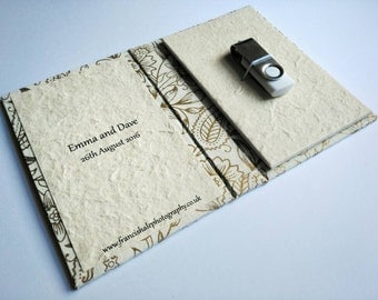 Personalised USB Stick Case, Various Lokta Paper, Personalised Inside.