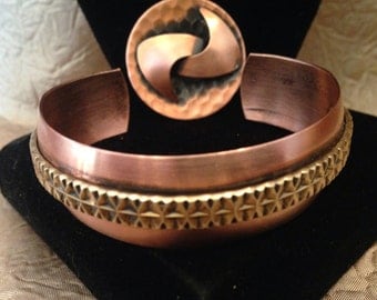 Genuine Copper Bracelet with copper Brooch