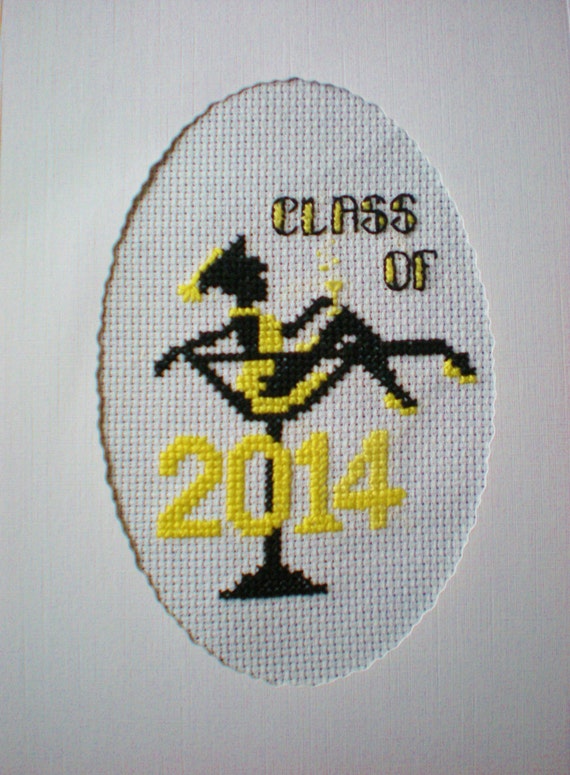 Girl in Glass Graduation Card counted cross stitch kit