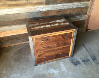 Reclaimed Wood File Cabinet