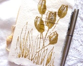 Golden tulips Journal, pocket book or notebook with lined pages with original mixed media cover Golden tulips Journal, pocket book or notebook with lined pages with original mixed media cover