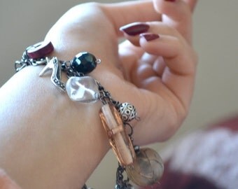 Black - Spiral Handmade Beaded Bracelet 196