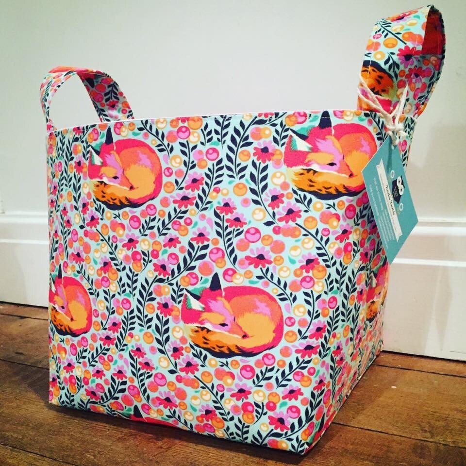 Foxy Fabric Basket Nappy Basket Diaper Caddy Nursery