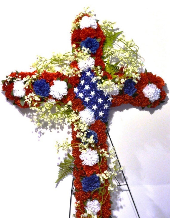 Memorial Cross Wreath Crose Wreath Patroitic Wreath May