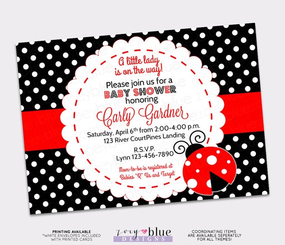 Ladybug Shower Invitations 6