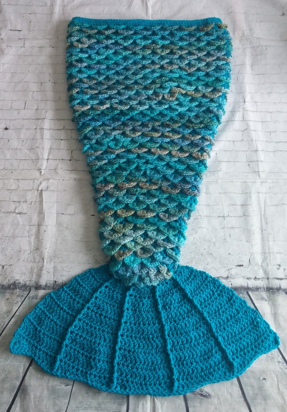 Mermaid tail blanket with fin in crochet by ...