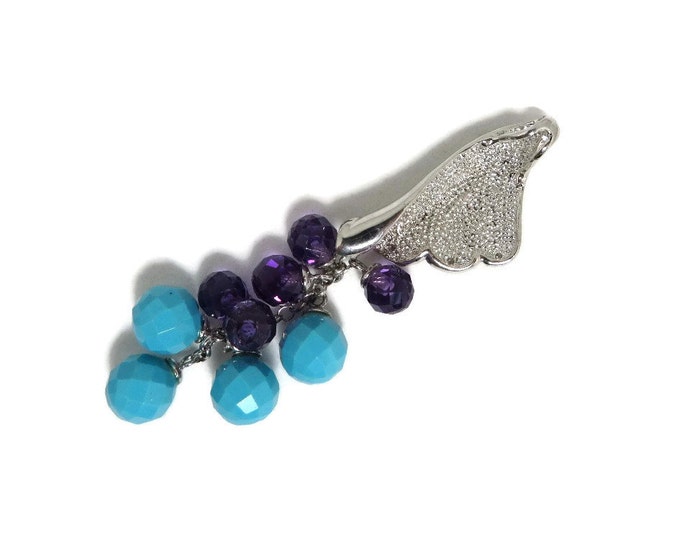 Turquoise Amethyst Bead Sterling Silver Pendant