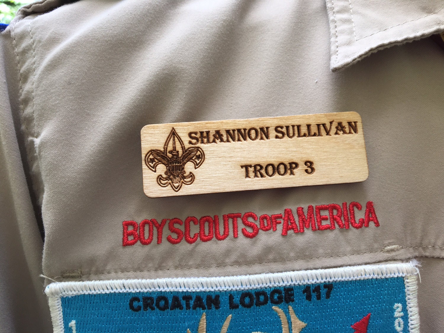 Scout Name Tags 1 X3 cutomized with name by CoastalGlassAndMill