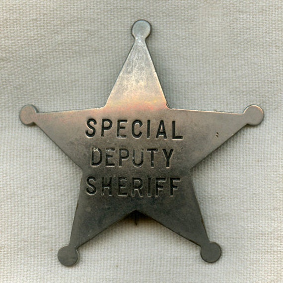 1910 Special Deputy Sheriff 5 Pt Star Posse Badge Vintage 7537