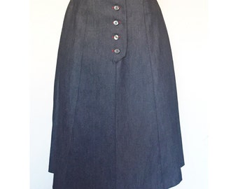 Vintage Jean Skirt Handmade Denim A-Line Skirt