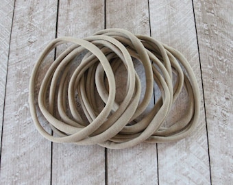 Nylon Headbands - WHOLESALE NYLON headbands - Nude nylon headband - Skinny Hair Headband - Tan Headband - Beige Headband - Brown Headband