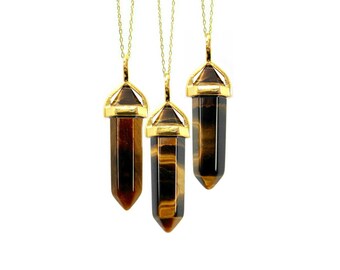 Tigers Eye Necklace, Yoga Jewelry, Spiritual Gifts, Tigers Eye Jewelry, Spiritual Jewelry, Protection Amulet, Gold Necklace, Yoga Necklace