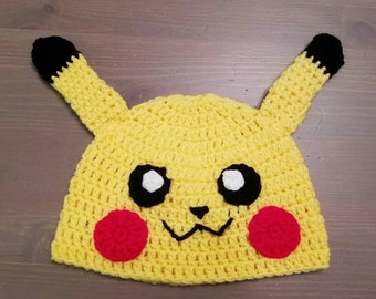 Pokémon inspired crochet Pikachu hat, Pokémon photo prop