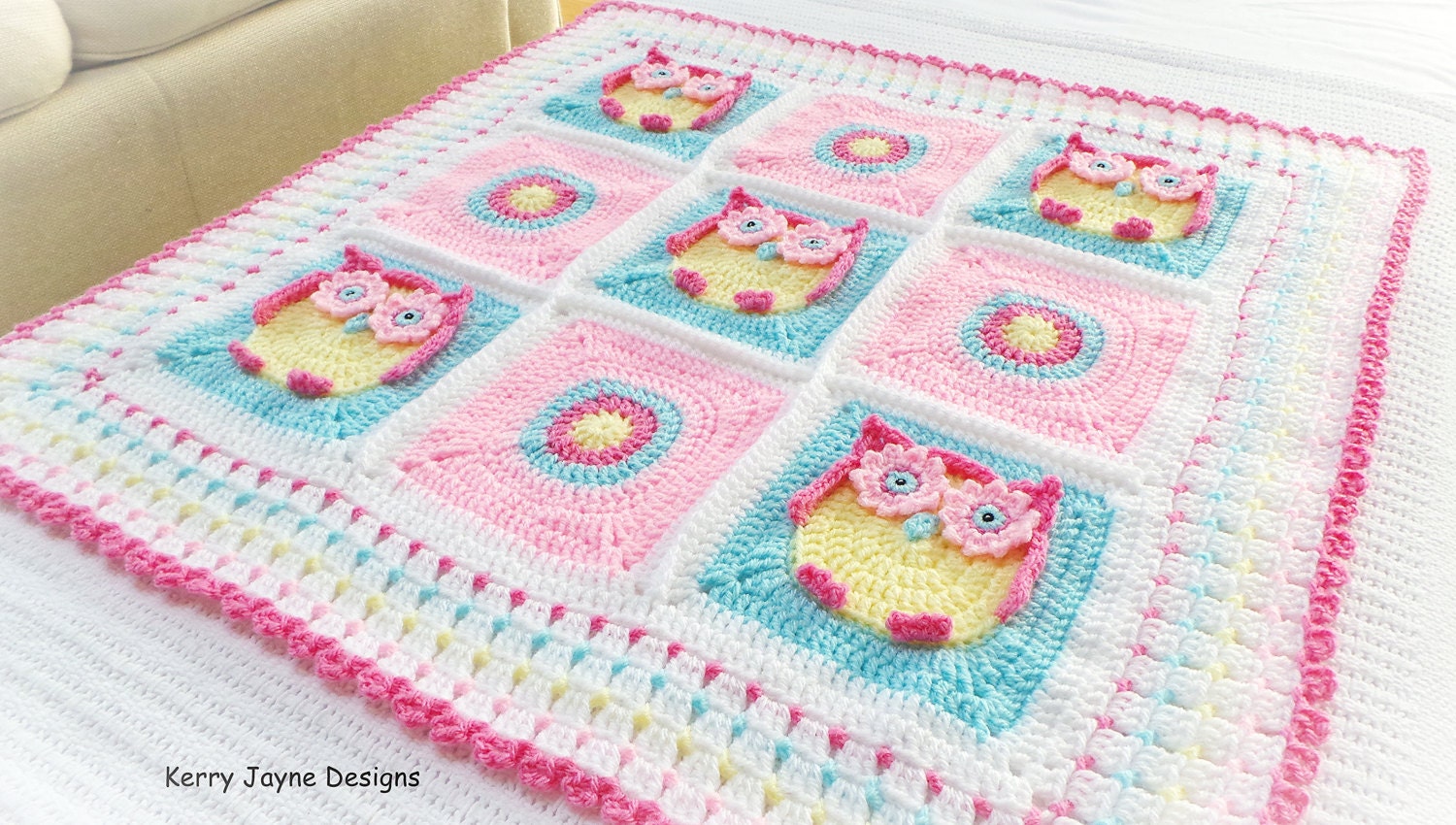 blanket baby crochet easy owl BLANKET Owl Owl Blanket OWL Pattern BABY Kerry's