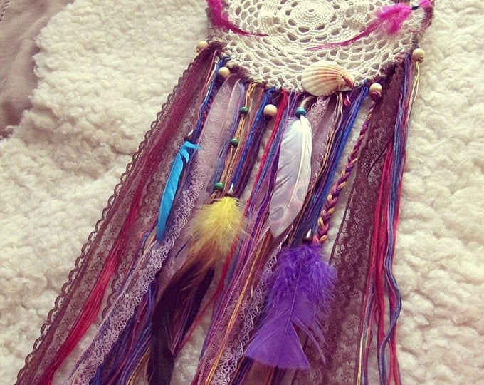 Wall Hanging Gypsy Dreamcatcher - Boho Bedroom Wall Decor - Bohemian Home - Gypsy Style Beads Dream Catcher - Colorful Hippie Decor