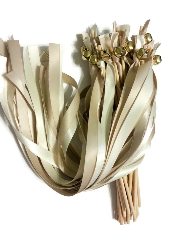 100 Wedding Wands with Bells Ribbon Bell Wands by DivinityBraid