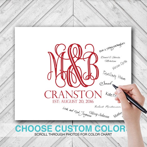 Unique wedding guest book canvas wedding by WillowLanePrints