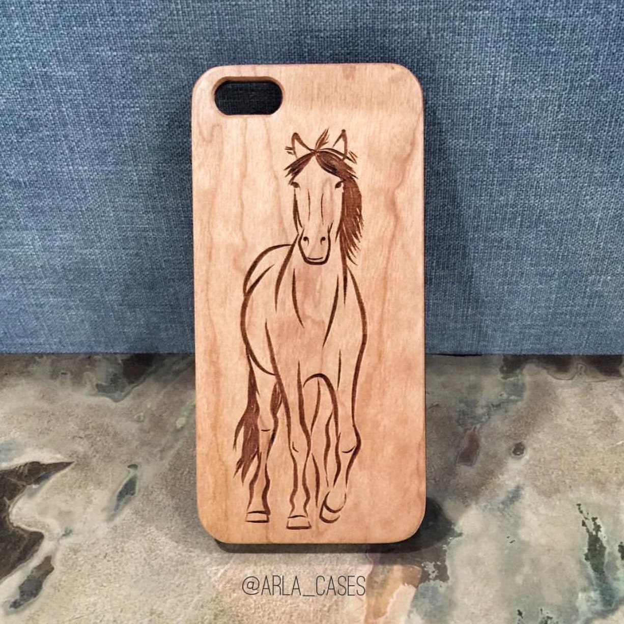 Horse Phone Case Wooden iPhone Case Wood iPhone 8 Case