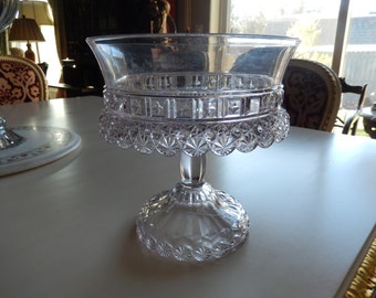 ANTIQUE GLASS COMPOTE