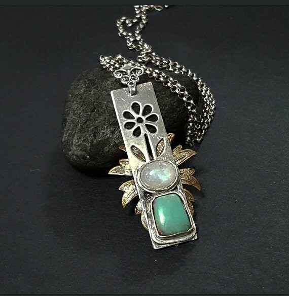 Items Similar To Artisan Pendant Moonstone Pendant Argentium Silver