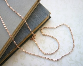 Two 24" Rose Gold Chains Pink Gold