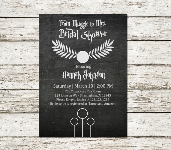Harry Potter Bridal Shower Wedding by SweetTeaAndACactus on Etsy