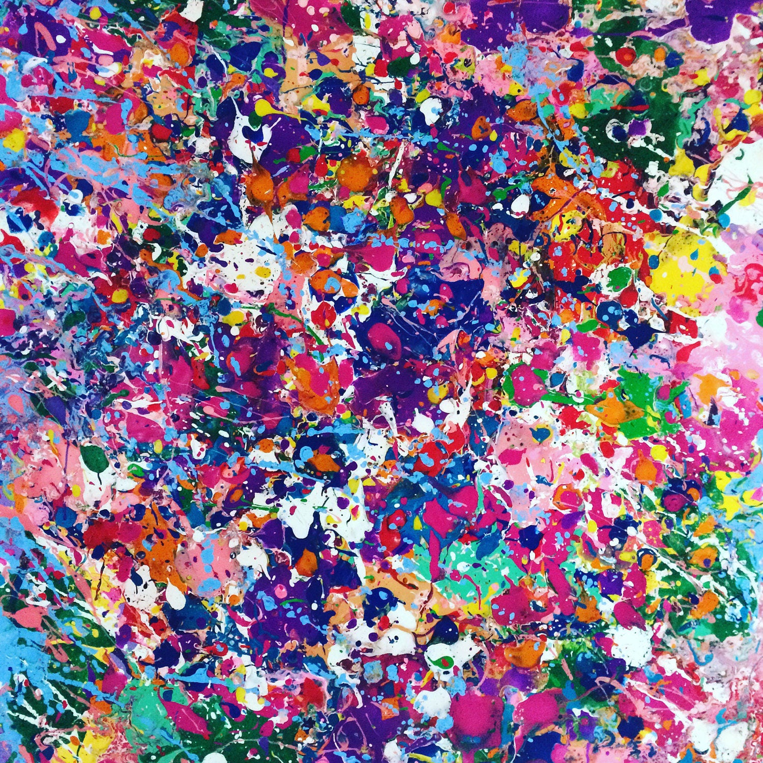 Abstract Canvas Art Splatter Painting Colorful By Resemblesme